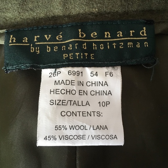 Harvé Benard Green Wool-Blend Trousers - Picture 8 of 8